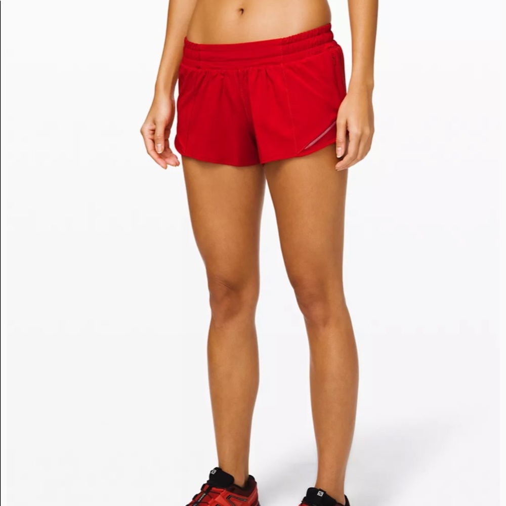 WORN ONCE Red Hottie Hot Lululemon Shorts 2.5”